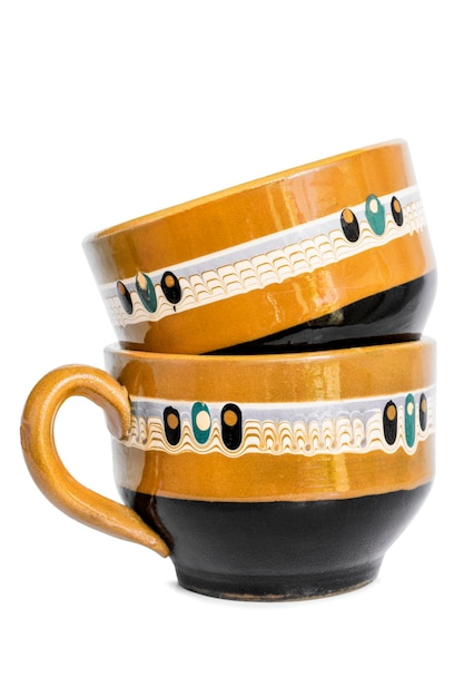 Ceramic cups isolated