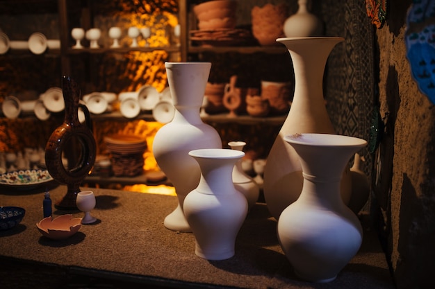 Ceramic dishes by local handicraftsmen in cappadocia