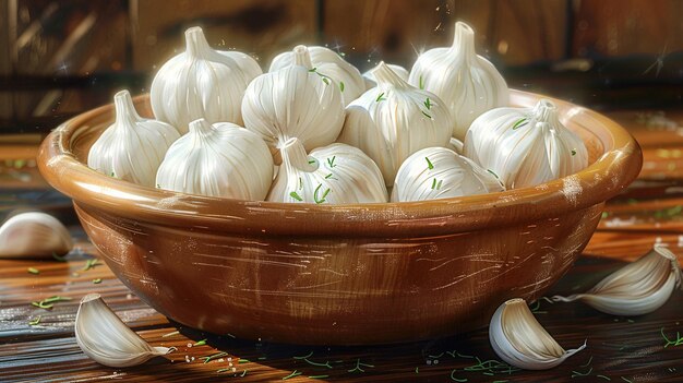Ceramic Garlic Roaster Illustration Wallpaper