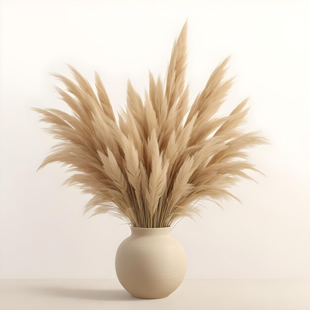 Photo ceramic pampas grass vase mockup background