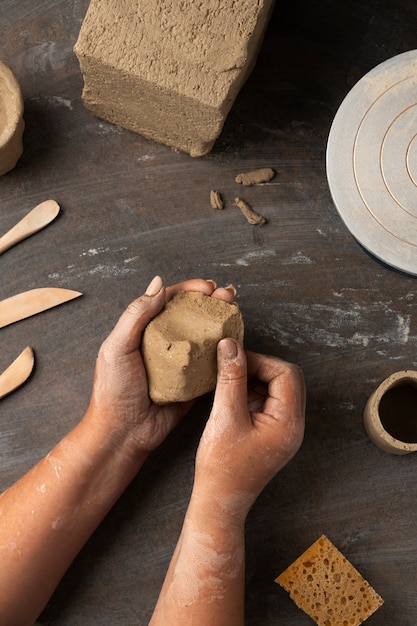 Photo ceramic and pottery tools still life