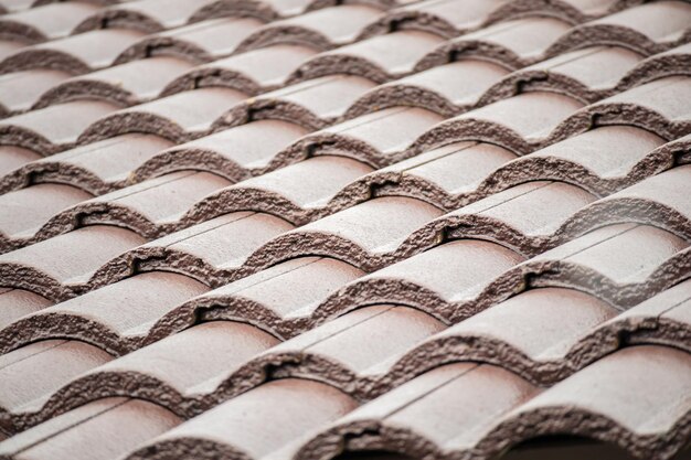 Ceramic roof tiles on the house