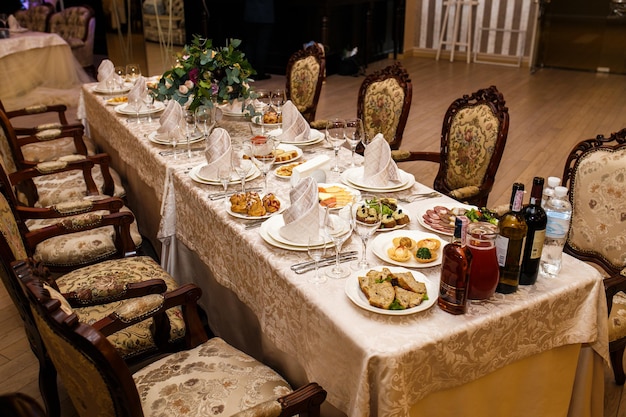 Ceramic tableware on the table