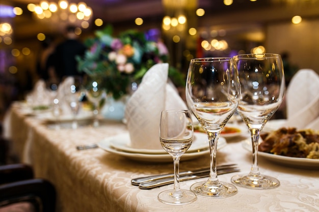 Ceramic tableware on the table