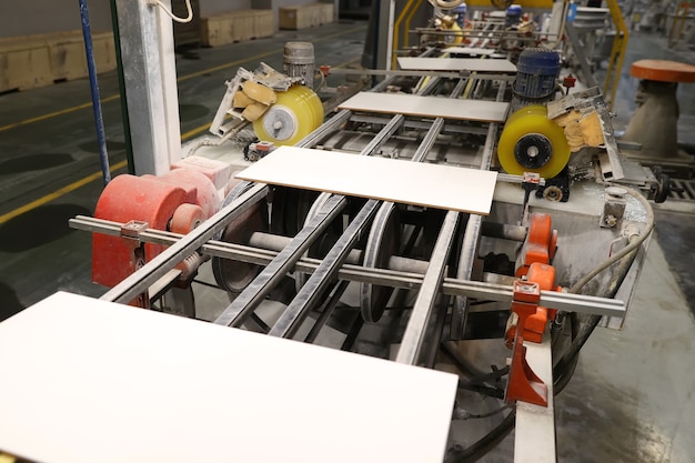 Ceramic tile production line at the factory