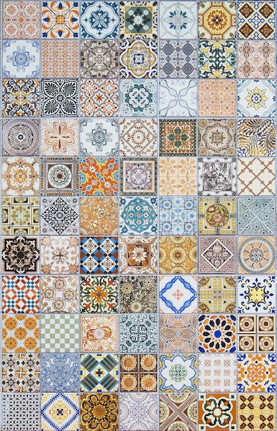 Photo ceramic tiles patterns from portugal.