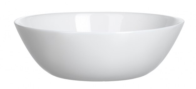 Ceramic white bowl isolated on white surface