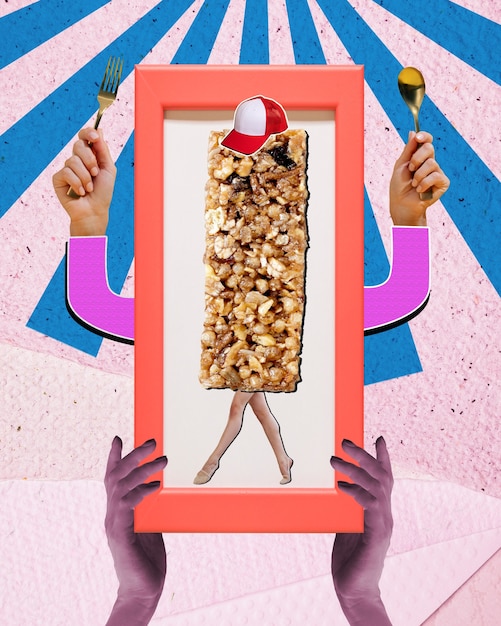 Photo cereal bar colorful collage