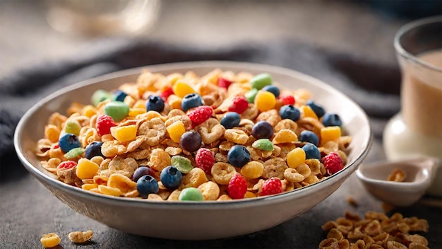 Cereal bowl milk photo