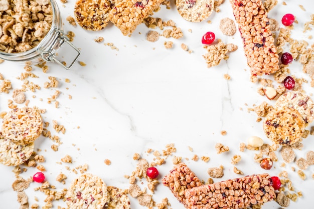 Foto barretta al muesli ai cereali