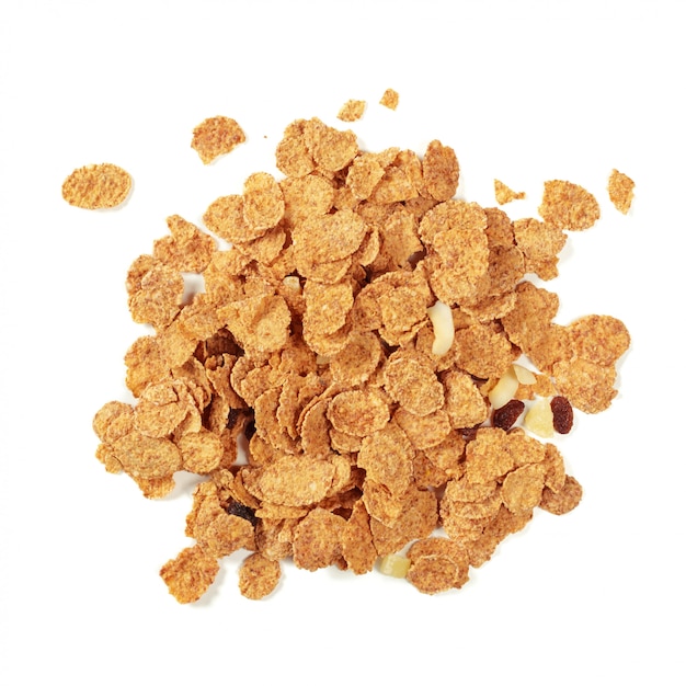 Cereals over white background