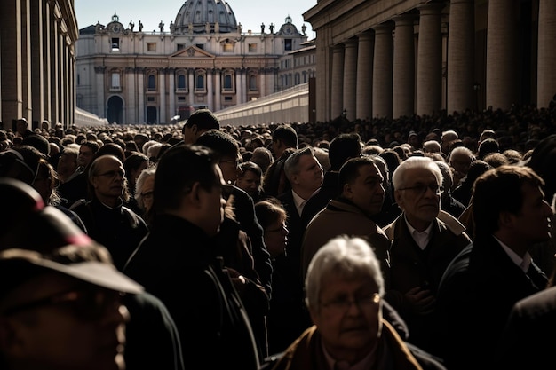 Торжественный парад по случаю захоронения и похорон монаха в Ватикане сгенерирован Ай