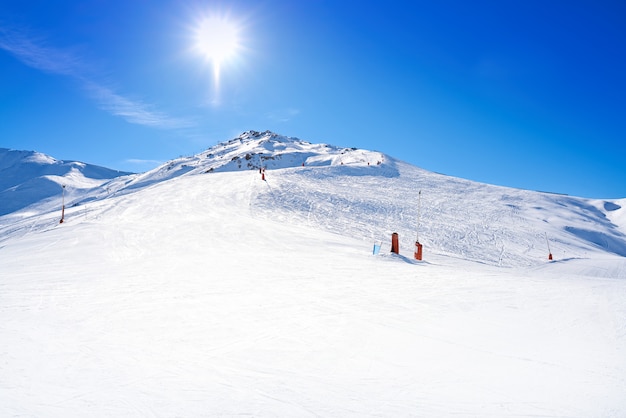 Cerler sky area in Pyrenees of Huesca Spain