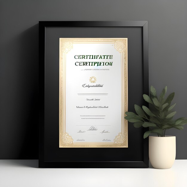 Certificaat aanpassen met een modern kader