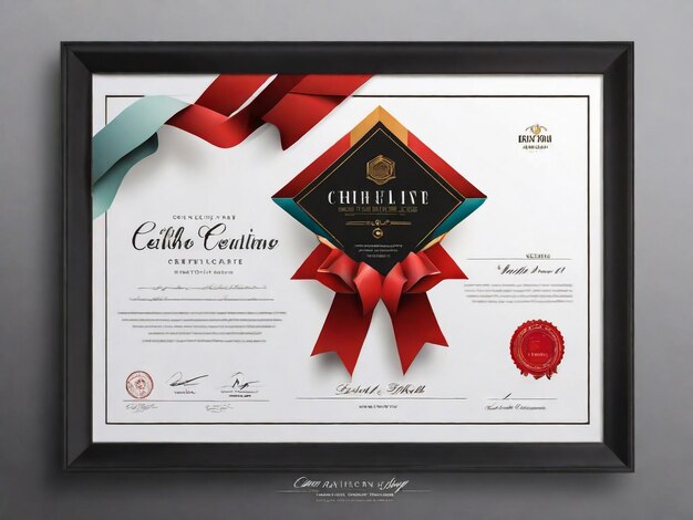 Photo certificate layout template design luxury and modern style vector illustration artwork