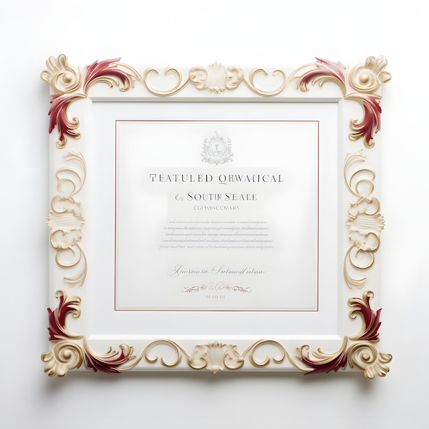 Certificate photo frame with white background