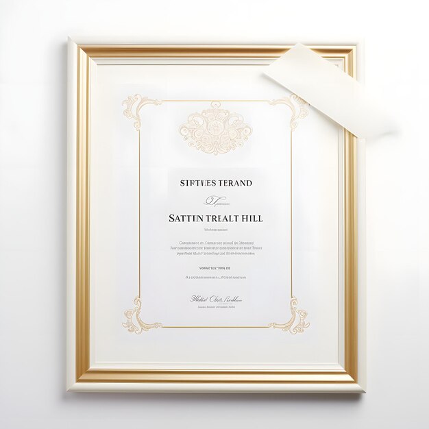 Certificate photo frame with white background