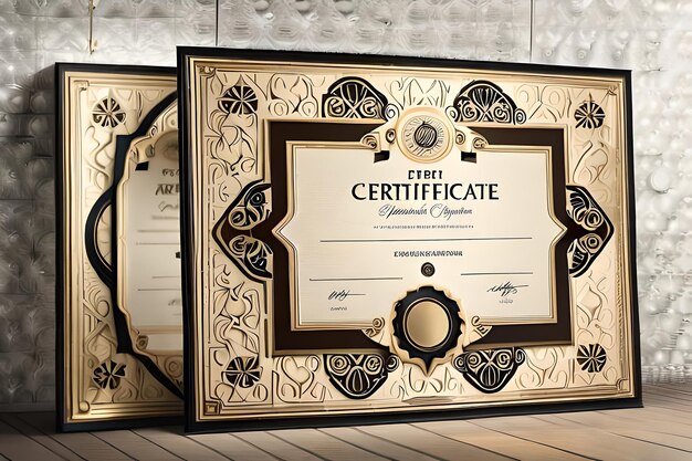 a certificate that says " certificate " is on the bottom.