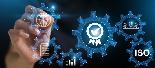 Foto processo e standard di certificazione conformità aziendale certificata iso agli standard internazionali