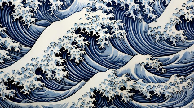 Photo cerulean waves capturing the dynamic essence of ocean39s powerful rhythmic motion