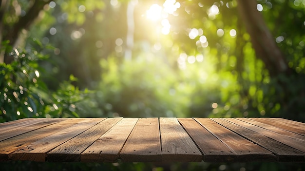 Cesium Bulgy Hout Tafeltop op Abstract Green uit de tuin