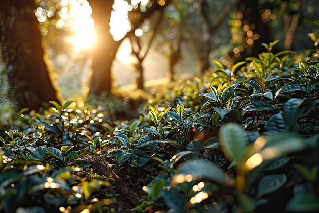 Photo ceylon tea harvest concept