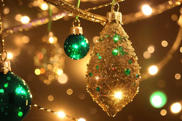 Cgristmas lights and ornaments background wallpaper