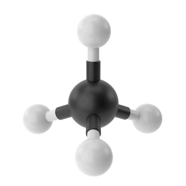 Photo ch4 methane chemical formula 3d chemical structure 3d illustration