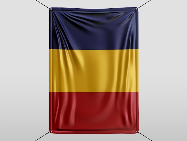 chad of 3D render flag Isolated and white background