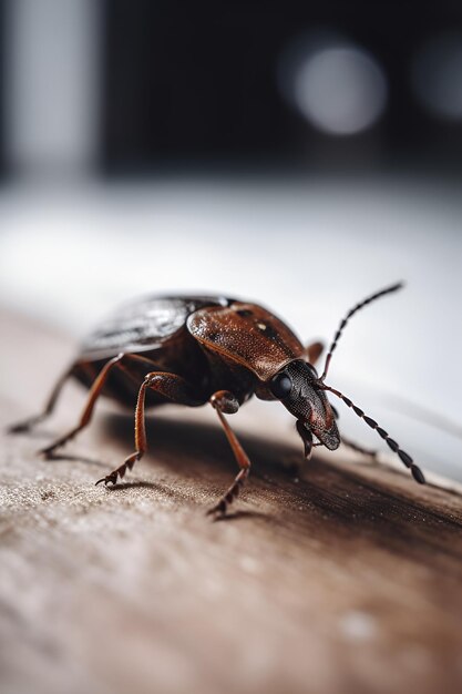 Chafer on white wooden background ai