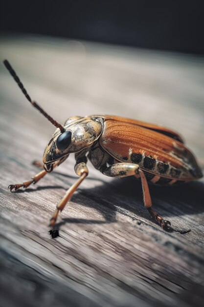 Chafer on white wooden background ai