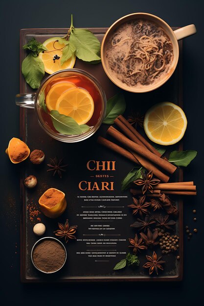 Chai Tea Drink With Ginger and Cardamom Earthy and Cozy Colo India Culinary Culture Layout Website