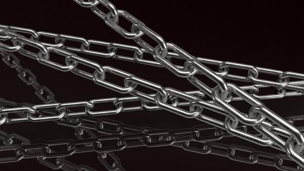 The chain on black background for abstract or business concept 3d renderingxA