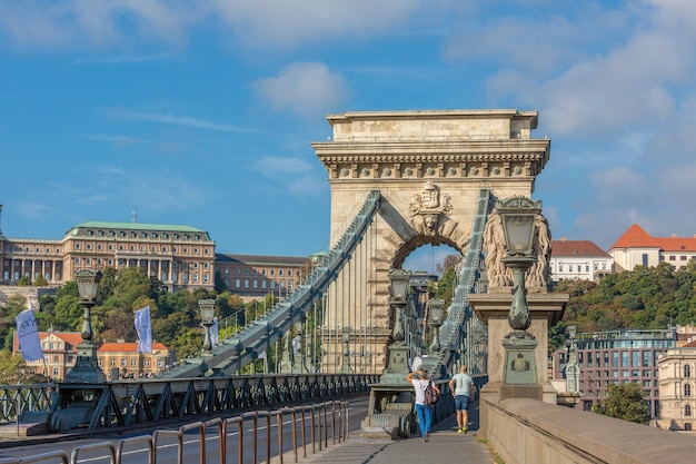 Chain Bridge over the Danube River in Budapest