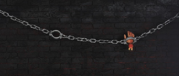 A chain with a chain attached to it