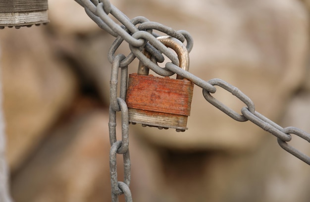 A chain with a padlock on it