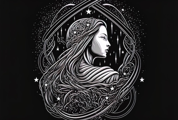 The chained maiden logo icon image the andromeda star constellation