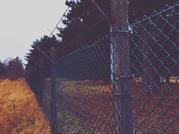 Photo chainlink fence against sky