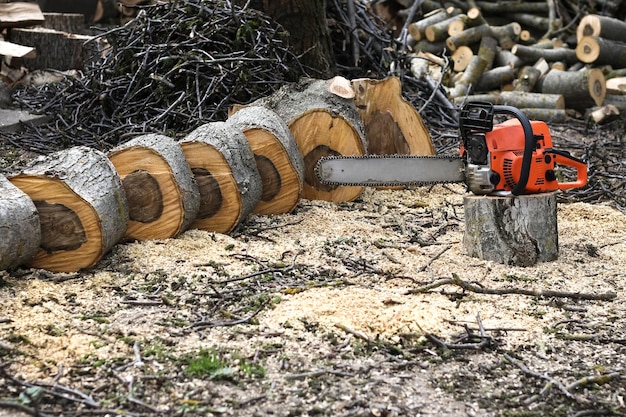 Chainsaw cutting