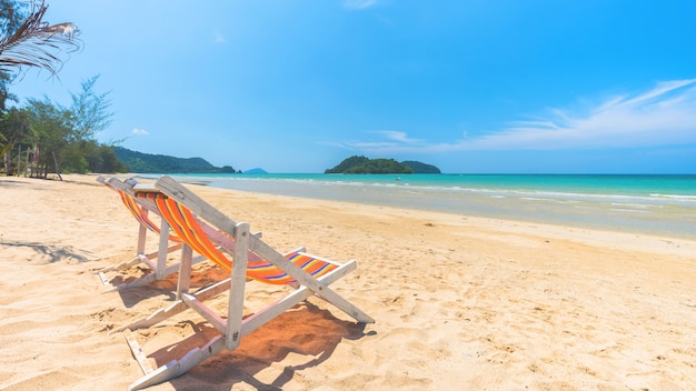 Chair beach for relaxation at the exotic beach