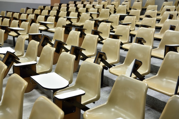 Chair in the classroom at the university level.