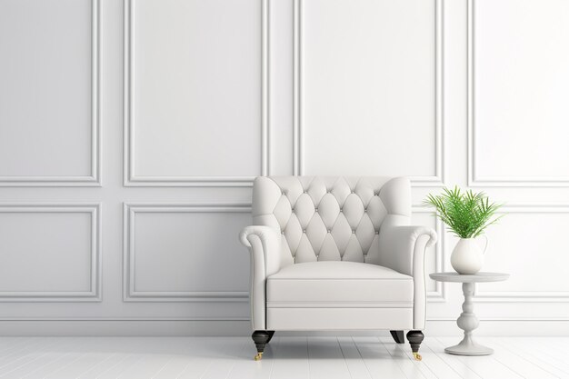 写真 白い壁の椅子の家具の装飾