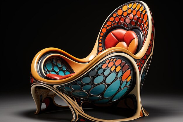 chair gaudi inspired illustration generative ai