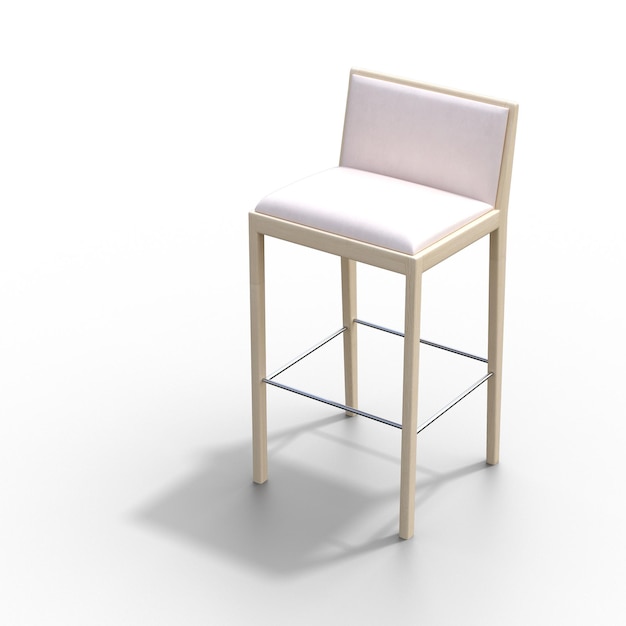 흰색 배경에 고립 된 의자 인테리어 가구 3D 그림 cg 렌더링