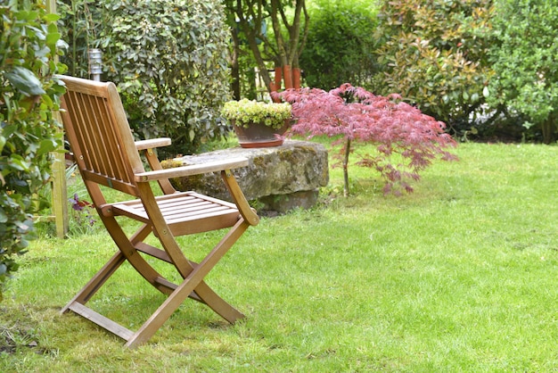 Chair in an ornamental garden