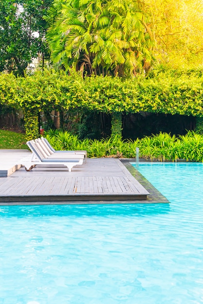 chair pool around swimming pool in hotel resort