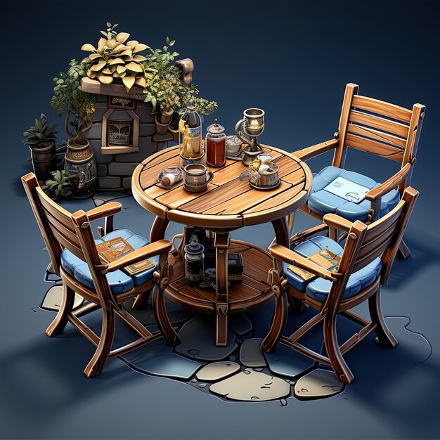 Photo chair and table game assets