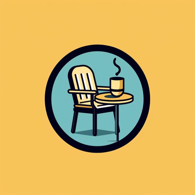 Photo chair and table logo vector flat color