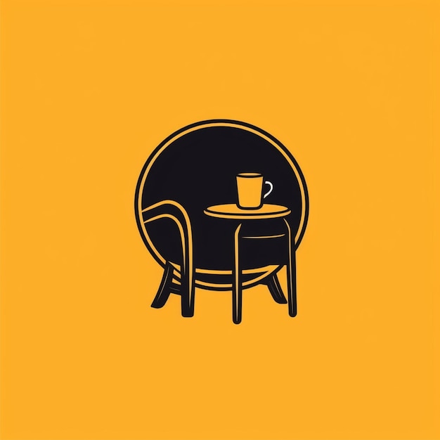 chair and table logo vector flat color