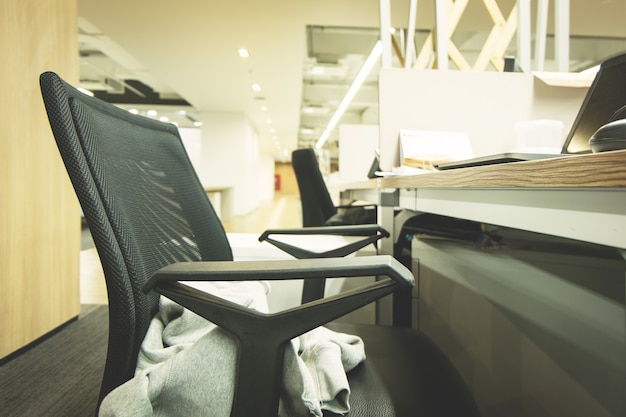 Chair and table in office for business working about finance